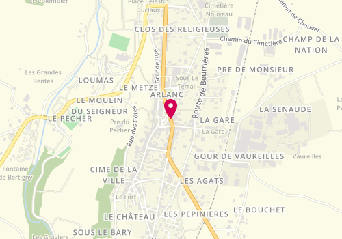 Plan de Pharmacie Bastide, 69 Route Nationale, 63220 Arlanc