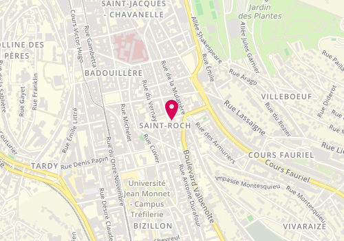 Plan de Pharmacie Saint Roch, 63 Rue Antoine Durafour, 42000 Saint-Étienne