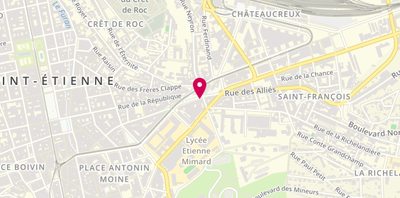 Plan de Pharmacie de la Place Fourneyron, 18 Place Fourneyron, 42000 Saint-Étienne