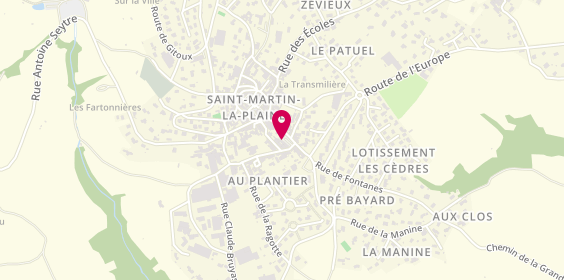Plan de Pharmacie de Saint Martin, 7 place de la Bascule, 42800 Saint-Martin-la-Plaine