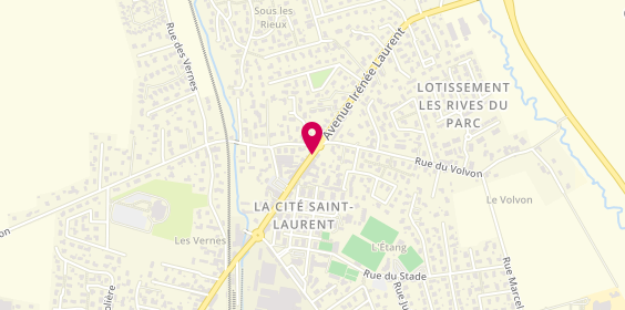 Plan de Pharmacie Saint Laurent, 34 Avenue Irenee Laurent, 42340 Veauche