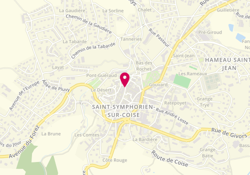 Plan de Pharmacie de l'Orzon, 13 Place du Marche, 69590 Saint-Symphorien-sur-Coise