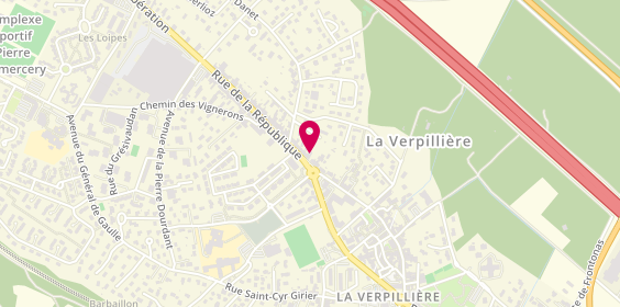 Plan de Grande Pharmacie de la Verpillière, 530 Rue de la République, 38290 La Verpillière