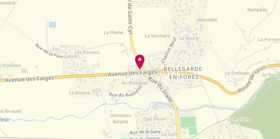 Plan de Pharmacie de Bellegarde, 5 Route de Saint-Cyr, 42210 Bellegarde-en-Forez