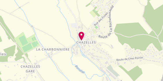 Plan de Pharmacie de Chazelles, 2 Route de la Rochefoucauld, 16380 Chazelles