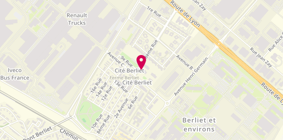Plan de Pharmacie Cité Berliet, 1 Place Steven Spielberg, 69800 Saint-Priest
