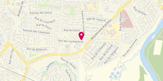 Plan de Pharmacie des Loubatières, 31 Bis Rue des Loubatieres, 63800 Cournon-d'Auvergne