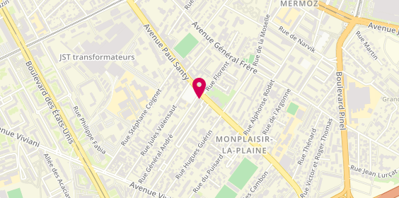 Plan de Grande Pharmacie de la Plaine, 136 Avenue Paul Santy, 69008 Lyon