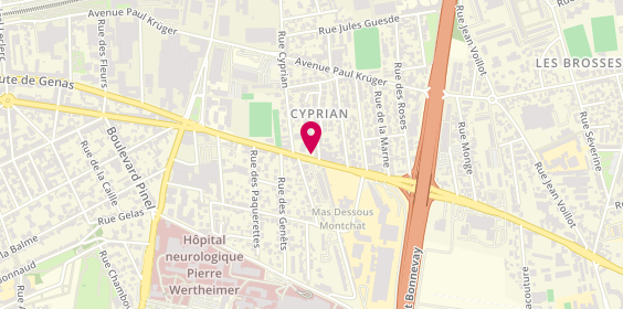 Plan de Pharmacie Cyprian, 243 Bis Route de Genas, 69100 Villeurbanne