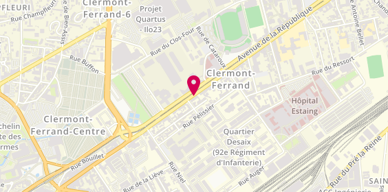 Plan de Pharmacie du 72 Republique, 72 Avenue de la Republique, 63000 Clermont-Ferrand