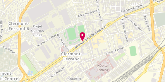 Plan de Pharmacie République, 115 avenue de la République, 63100 Clermont-Ferrand