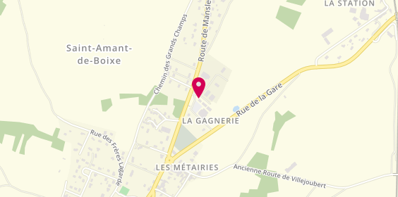Plan de Pharmacie Saint Amant de Boixe, Route Mansle
14 Rue de la Gagnerie, 16330 Saint-Amant-de-Boixe