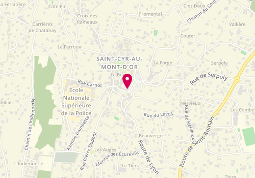 Plan de Pharmacie de Saint Cyr Village, 5 place de la République, 69450 Saint-Cyr-au-Mont-d'Or