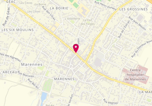 Plan de Pharmacie Chretien, 98 Rue Georges Clemenceau, 17320 Marennes-Hiers-Brouage
