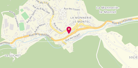 Plan de Pharmacie de la Monnerie, 43 Rue de la Gare, 63650 La Monnerie-le-Montel