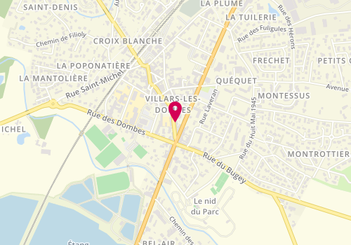Plan de Pharmacie de la Dombes, 76 Rue Gilbert Boullier, 01330 Villars-les-Dombes