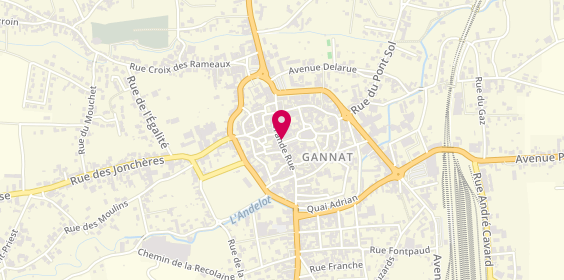 Plan de Pharmacie du Centre, 59 Grande Rue et 1 Place Hennequin, 03800 Gannat