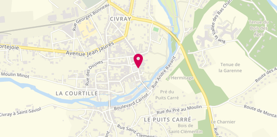 Plan de Pharmacie Chataigner Queraux C, 6 Place du Marechal Leclerc, 86400 Civray