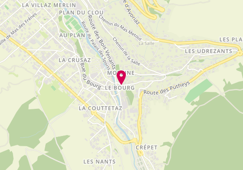 Plan de Pharmacie du Bourg, 12 place de l'Église, 74110 Morzine