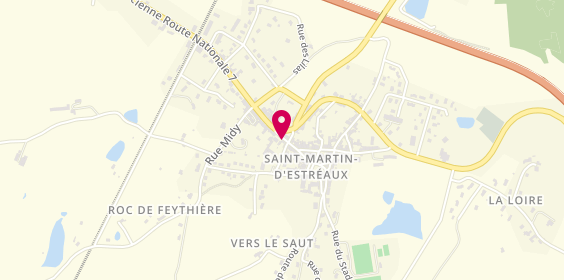 Plan de Pharmacie de Saint Martin, 37 Rue du Commerce, 42620 Saint-Martin-d'Estréaux