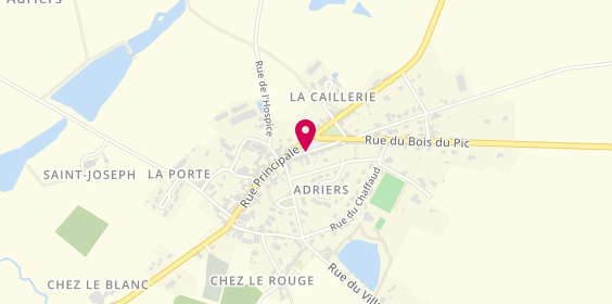 Plan de Pharmacie d'Adriers, 6 Rue des Tilleuls, 86430 Adriers