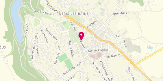 Plan de Pharmacie Devers Rouzille, 32 Rue Boisrot Desserviers, 03310 Néris-les-Bains