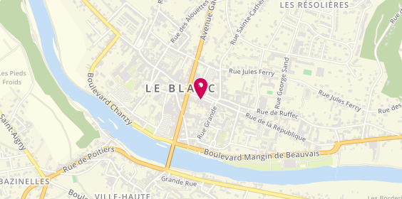 Plan de Pharmacie Feuillade Perrin, 21 Place de la Liberation, 36300 Le Blanc