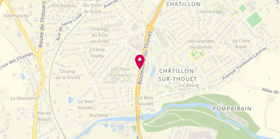 Plan de Pharmacie de Chatillon Sur Thouet, 2 Boulevard du Thouet, 79200 Châtillon-sur-Thouet