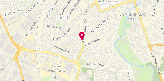 Plan de Pharmacie Liberté, 84 Rue du Maréchal Lyautey, 85000 La Roche-sur-Yon