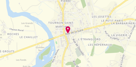 Plan de Pharmacie Multon, 9 Place de l'Église, 36220 Tournon-Saint-Martin
