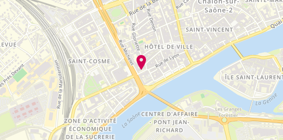 Plan de Pharmacie des Arts, 4 Rue Porte de Lyon, 71100 Chalon-sur-Saône