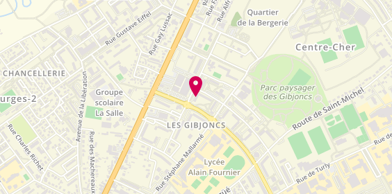 Plan de Pharmacie des Gibjoncs, Centre Commercial Cap Nord
Rue François Villon, 18000 Bourges