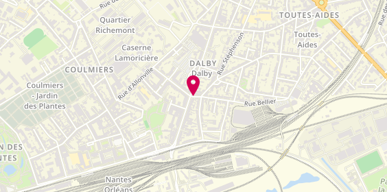 Plan de Pharmacie Dalby, 122 Rue F de Pressensé
83 Boulevard Dalby, 44000 Nantes