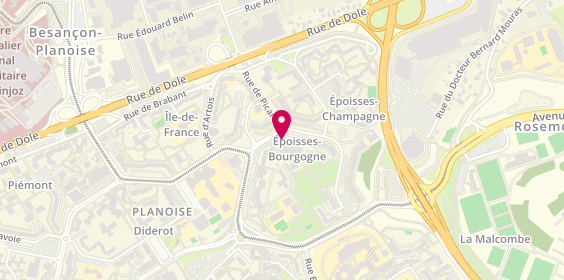 Plan de Pharmacie des Epoisses, Centre Commercial
1 Avenue de Bourgogne, 25000 Besançon