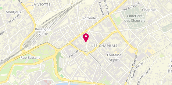 Plan de Pharmacie des Chaprais, Pharmacie des Chaprais
45 Rue de Belfort, 25000 Besançon