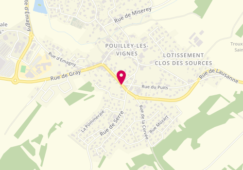 Plan de Pharmacie de Pouilley Les Vignes, 27 Route de Lausanne, 25115 Pouilley-les-Vignes