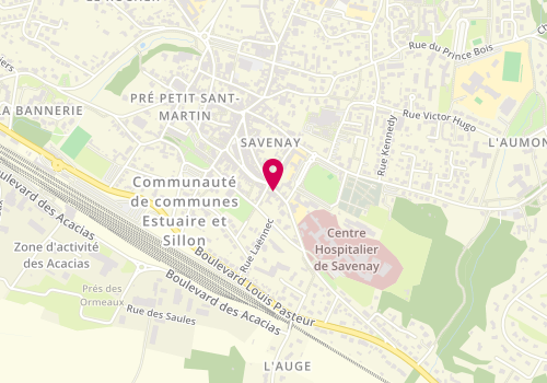 Plan de Pharmacie PETER, 2 Rue de l'Hôpital, 44260 Savenay