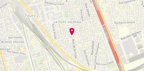 Plan de Pharmacie Coeur de Loire Velpeau, 129 Rue de la Fuye, 37000 Tours