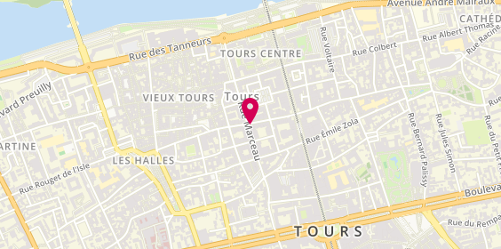 Plan de Pharmacie du Centre, 28 Rue des Halles, 37000 Tours