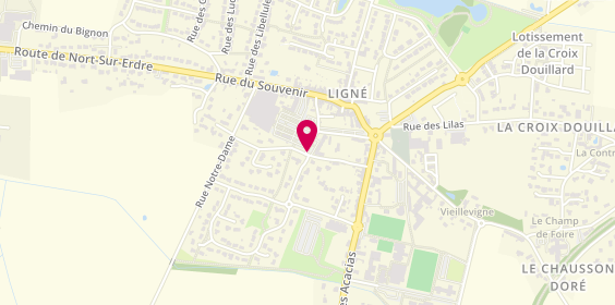 Plan de Pharmacie de Ligne, 125 Rue des Fresnes, 44850 Ligné