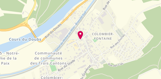 Plan de Pharmacie de Colombier Fontaine, 1 Rue des Ecoles, 25260 Colombier-Fontaine