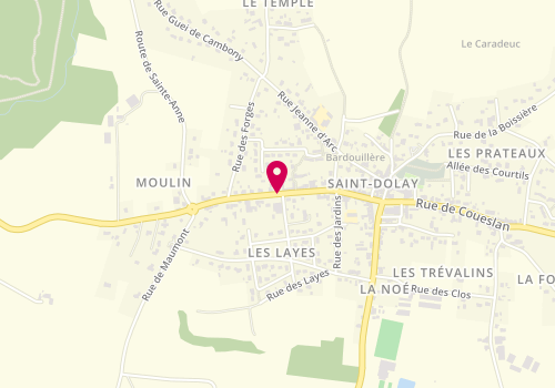 Plan de Pharmacie Sailly Anne, 1 Rue du Moulin de la Haie, 56130 Saint-Dolay