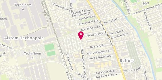 Plan de Pharmacien Giphar, 42 Rue Voltaire, 90000 Belfort