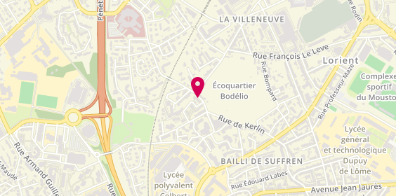 Plan de Pharmacie de Bodélio, 96 Rue de Kerlin, 56100 Lorient