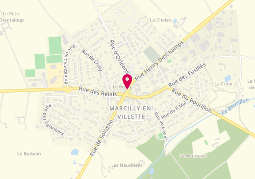 Plan de Pharmacie de Marcilly, 146 Place de l'Église, 45240 Marcilly-en-Villette