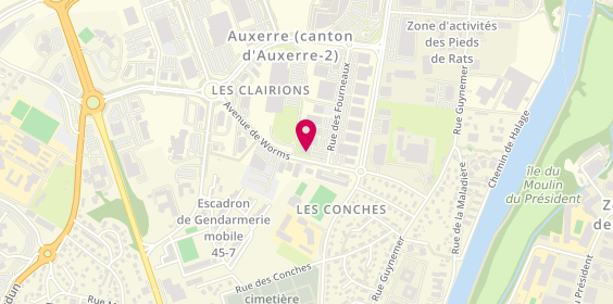 Plan de Pharmacie Lafayette des Clairions, 1 Rue des Fourneaux, 89000 Auxerre