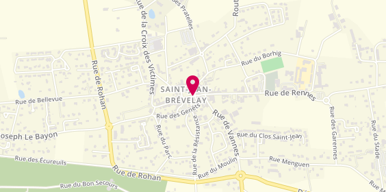 Plan de Pharmacie de Saint Jean, 5 Rue Saint Armel, 56660 Saint-Jean-Brévelay