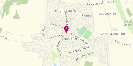 Plan de Pharmacie des Lilas, 16 Place des Hortensias, 72700 Rouillon
