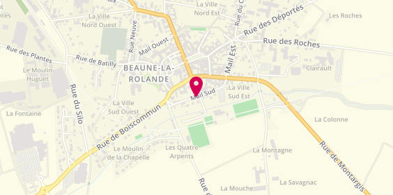Plan de Pharmacie de Beaune-La-Rolande, Centre Commercial Super U
Rue de Bois Commun, 45340 Beaune-la-Rolande