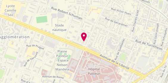 Plan de Pharmacie Pasteur, 22 Rue Albert Schweitzer, 68000 Colmar